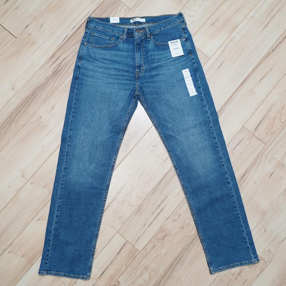Signature by Levi Strauss Gold Regular Flex Jeans NWT Medium Wash 34x32